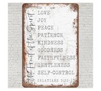 PKNVKZIDK Vintage Inspirational Sign Metal Tin Character Traits Wall Decor for Home Office Study 8 X 12 inch