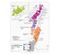PKNVKZIDK Wine Educator Reference Poster Burgundy Terroir Soil Climate Region Map Canvas Wall-Art For Hospitality School Sommelier Station Unframed,16x24inch(40x60cm)