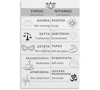 PKNVKZIDK Yoga Philosophy & Principles Poster Set - Canvas Wall Art on Ethical Living, Spiritual Decor for Yoga Studio, Bedroom or Living Room(Unframed,16x24inch(40x60cm))