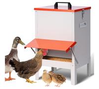 PKNYBZH 50lbs Automatic Chicken Feeder and Duck Feeder，Large Poultry Feeder for Chickens, Ducks, Geese, Pigeons, Dogs, Fish, Cats (Orange)