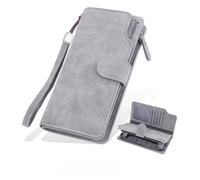 PKOKO 19.5cm Wallet, pu Leathers, Men Passcase Front Pocket, Extra Capacity, with Card Holder Slots, ID Window and Currency Compartment, Rectangle(C)