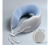 PKRANZYHKAL Neck Pillow for Travel: Ultimate Memory Foam Support for Airplane Journeys - Travel Essentials with Cooling Fabric,Blue C