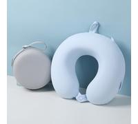 PKRANZYHKAL Neck Pillow for Travel: Ultimate Memory Foam Support for Airplane Journeys - Travel Essentials with Cooling Fabric,Blue A