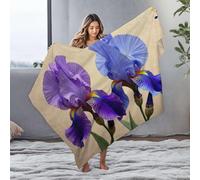 PKRD Baby Blankets Two Beautiful Purple Irises In Full Bloom. Flannel Blanket Baby Blankets Easter Gifts(125x150cm)