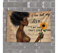 PKRD Backyard Bar Decor I Am Not My Body, Soul That Lives Within. Tapestry Funny Bedroom Decor Funky Decor(75X100CM)