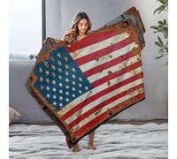 PKRD Bag Rusty American Flag With Bullet Holes. Flannel Blanket Large Throw Blanket Custom Blanket With Picture(127x100cm)