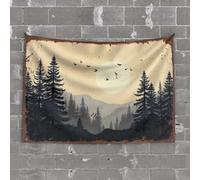 PKRD Bedroom Door Decorations Forest Landscape With Trees And Birds Flying. Tapestry Dorm Decoration Dorm Decoration(75X100CM)