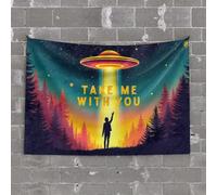 PKRD Bedroom Door Decorations Take Me With You: A Silhouette'S Journey To The Stars Tapestry Decor For Bedroom Tapastry'S Wall Hanging(100X150CM)