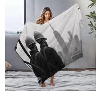 PKRD Blankets Queen Size Two Construction Workers Admire The City Skyline. Flannel Blanket Puppy Blanket Big Blanket(150x200cm)