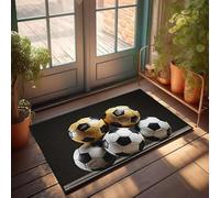PKRD Door Mats Outdoor Large Soccer Balls With Various Signatures. Doormat Front Door Mats Outdoor Large Office Decor For Men(50X80CM)