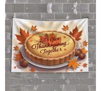 PKRD Funny Home Decor Let'S Give Thanksgiving Together. Tapestry Dorm Wall Decorations Bedroom Wall Decor Above Bed(75X100CM)