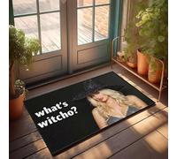 PKRD Funny Shoes A Woman In A Witch Costume With The Text What'S Witcho? Doormat Indoor Fall Decor Outdoor Patio Decor(40X60CM)
