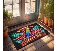 PKRD Indoor Door Mat Non Slip Welcome To Tiki Lounge. Every Hour Is Happy Time. Doormat Outside Decor Door Mats For Inside Entry(40X60CM)