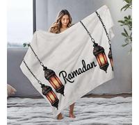 PKRD King Size Throw Blanket For Bed Beautifully Designed Ramadan Lanterns Hang Against A White Background Flannel Blanket Soft Blanket King Size Throw Blanket For Bed(150x200cm)