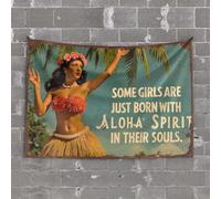 PKRD Large Tapestry Hula Girl With Aloha Spirit. Tapestry Dorm Wall Decorations Bar Accessories Man Cave(100X150CM)