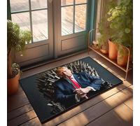 PKRD Man Cave Bar A Man In A Suit Sits On A Throne Made Of Swords, Holding Two Crossed Doormat Outside Door Mats For Front Door Gift For Husband(40X60CM)