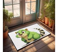 PKRD Man Cave Decorations A Cute, Green Cartoon Animal With A Bushy Tail. Doormat Bathroom Rug Sets Man Cave Stuff(50X80CM)