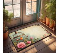 PKRD Man Cave Decorations Birdcage With Flowers And Butterfly. Doormat Bathroom Rug Sets Man Cave Stuff(50X80CM)