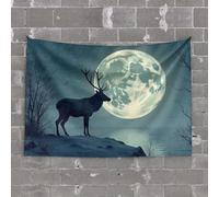 PKRD Man Cave Decorations Eagle Under The Moonlight By The Lake. Tapestry Backyard Bar Decor Tapestry For Bedroom Aesthetic(75X100CM)