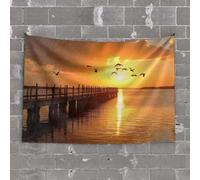 PKRD Man Cave Decorations Sunset Over The Lake With Birds Flying. Tapestry Men Decor Cool Things For Your Room(75X100CM)