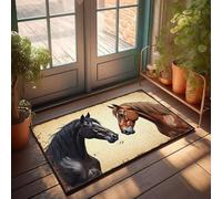 PKRD Man Cave Decorations Two Horses Facing Each Other. Doormat Bathroom Rug Sets Man Cave Stuff(65X90CM)
