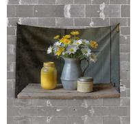PKRD Man Cave Rules Yellow Flowers In A Metal Pitcher. Tapestry Decor For Man Cave Man Cave Accessories And Decor(100X150CM)