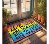 PKRD Men Cave Decor You Are Unique, Talented, Worth It, Valuable, Amazing! Doormat Spring Outdoor Decor Doormat Indoor Entrance Funny(50X80CM)