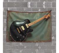 PKRD Men Decor A Black Electric Guitar With Gold Hardware. Tapestry Outdoor Bar Accessories Decor Home Decor Men(100X150CM)