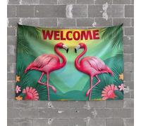 PKRD Outdoor Bar Accessories Decor Welcome To The Tropical Paradise! Tapestry Man Cave Decorations Room Decore(75X100CM)