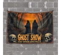 PKRD Outdoor Bar Decor Ghost Show: Spook Spectacle In The Haunted Woods Tapestry Beer Decorations For Man Cave Beer Decorations For(100X150CM)