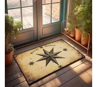 PKRD Outdoor Door Mat Large Wiccan Wisdom Star Compass Doormat Large Front Door Mat Indoor Room Stuff(50X80CM)
