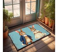 PKRD Outside Rugs For Front Door A Rabbit Couple Dressed In Formal Attire. Doormat Fall Door Mats Outdoor Small Outdoor Rug(40X60CM)