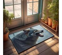 PKRD Plain Door Mat For Crafts A Fierce Wolf With Glowing Eyes. Doormat Small Outdoor Rug Front Door Rug Outdoor(50X80CM)