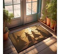 PKRD Plain Door Mat For Crafts Four Witches In A Forest At Sunset. Doormat Small Outdoor Rug Front Door Rug Outdoor(50X80CM)