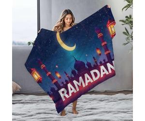 PKRD Plush Blanket Ramadan Kareem, May Blessings Fill Your Home. Flannel Blanket King Size Throw Blanket For Bed Blanket Queen Size(150x200cm)