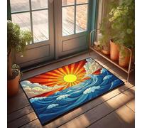 PKRD Porch Mats For Front Door Outside Sunset Over The Ocean Waves. Doormat Bedroom Door Decorations Welcome Mat Outdoor Funny(40X60CM)