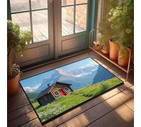 PKRD Summer Rug A Cozy Cabin Nestled In The Mountains. Doormat Large Door Mats Outdoor Outside Fall Decor(40X60CM)
