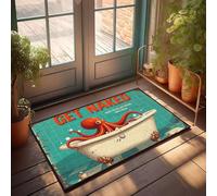 PKRD Summer Rug Take A Bath Or Face The Octopus! Doormat Large Door Mats Outdoor Outside Fall Decor(50X80CM)