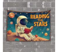 PKRD Tapestries Room Decor Astronaut Reading Book On Alien Planet. Tapestry Boys Room Decor Teenager Man Cave Decor And Access(75X100CM)