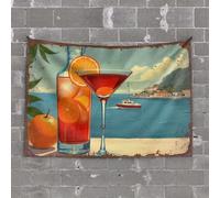 PKRD Tapistreys For Room A Refreshing Cocktail By The Seaside. Tapestry Dorm Art Room Accessories For Teen Boys(75X100CM)