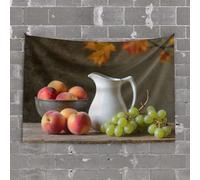 PKRD Wall Tapestry A Still Life With Peaches, Grapes And Pitcher. Tapestry Door Decorations For Bedroom Home Decor Men(100X150CM)