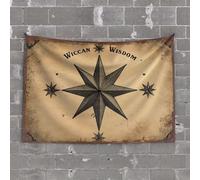 PKRD Wall Tapestry Wiccan Wisdom Star Compass Tapestry Door Decorations For Bedroom Home Decor Men(75X100CM)