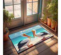 PKRD Welcome-Ish Door Mat Welcome To The Beach! Doormat Man Cabe Decor Funny Kitchen Decor(65X90CM)