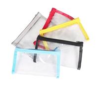 PKRFCJ 5 Pcs Small Clear Makeup Bag,Mini Clear Makeup Pouch Plastic Zipper For Purse Small Waterproof Pouch Storage For Cosmetics Jewelry And Essentials 5 Colors 6.3x3.5in, Gray + red + yellow + black