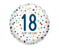 (PKT) 1 Confetti Birthday 18th Standard Foil Balloon S40 1.8m