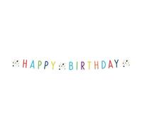 (PKT) 1 Confetti Birthday Happy Birthday Letter Banner 1.8m x 14cm