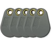 PKT-10X Pack of 5 Proximity Key Fobs, Durable Access Control Key Tag, Ergonomic Key Ring Tag, Compatible with PXL-250 PXL-500 Controllers