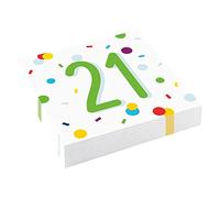 (PKT) 20 Confetti Birthday 21st Birthday Luncheon Napkins 33cm