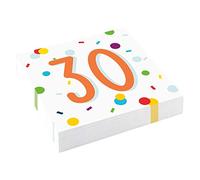 (PKT) 20 Confetti Birthday 30th Birthday Luncheon Napkins 33cm