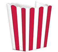 (PKT) 5 Pack Candy Buffet Apple Red Popcorn Treat Boxes 6.3cm x 3.8cm 13cm